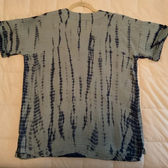 Pure Jill Tie-Dyed Crinkle Gauze Tunic - Picture 2 of 3